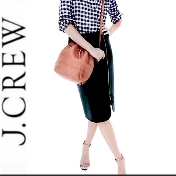 J crew skirt Wool black zip up pencil skirt - Picture 2 of 8